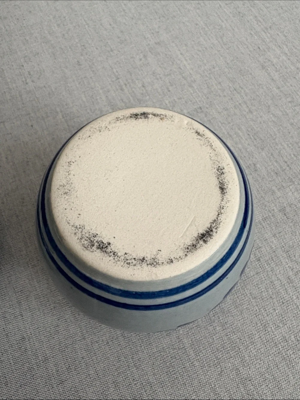 3.5” Aksini Denmark Blue Floral Ceramic Sugar Jar with Lid Lead Free